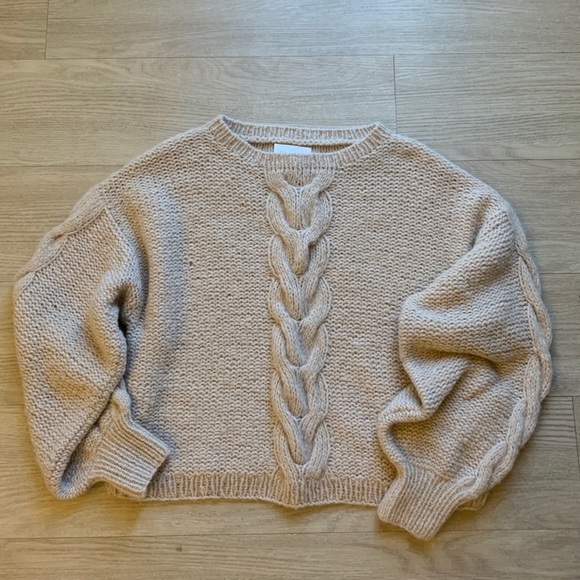 Eleven Six Sweaters - Eleven Six Sophia Cable Knit Chunky Alpaca Sweater